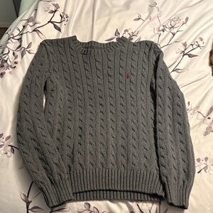 Ralph Lauren Gray Cable Knit Sweater